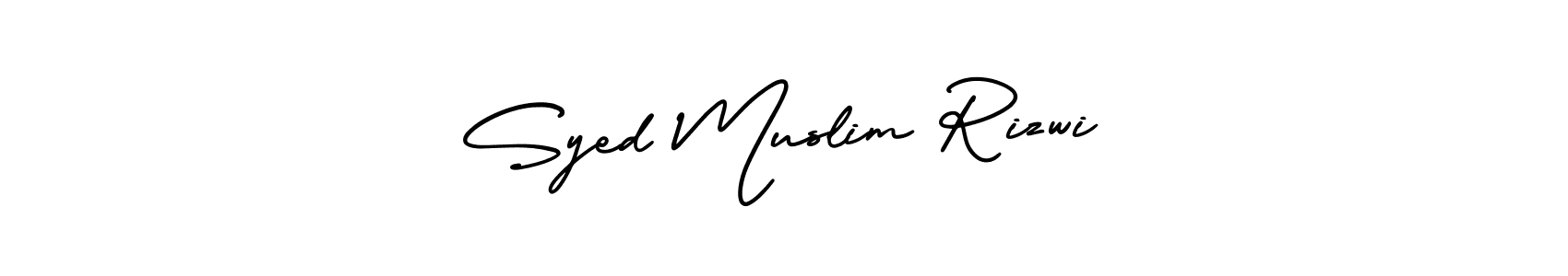 Design your own signature with our free online signature maker. With this signature software, you can create a handwritten (AmerikaSignatureDemo-Regular) signature for name Syed Muslim Rizwi. Syed Muslim Rizwi signature style 3 images and pictures png