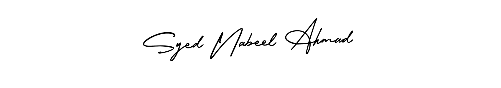 See photos of Syed Nabeel Ahmad official signature by Spectra . Check more albums & portfolios. Read reviews & check more about AmerikaSignatureDemo-Regular font. Syed Nabeel Ahmad signature style 3 images and pictures png