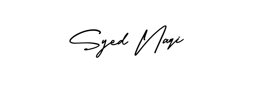 How to make Syed Naqi signature? AmerikaSignatureDemo-Regular is a professional autograph style. Create handwritten signature for Syed Naqi name. Syed Naqi signature style 3 images and pictures png