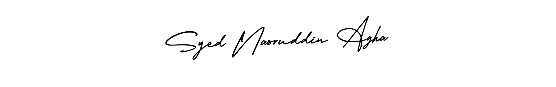 AmerikaSignatureDemo-Regular is a professional signature style that is perfect for those who want to add a touch of class to their signature. It is also a great choice for those who want to make their signature more unique. Get Syed Nasruddin Agha name to fancy signature for free. Syed Nasruddin Agha signature style 3 images and pictures png