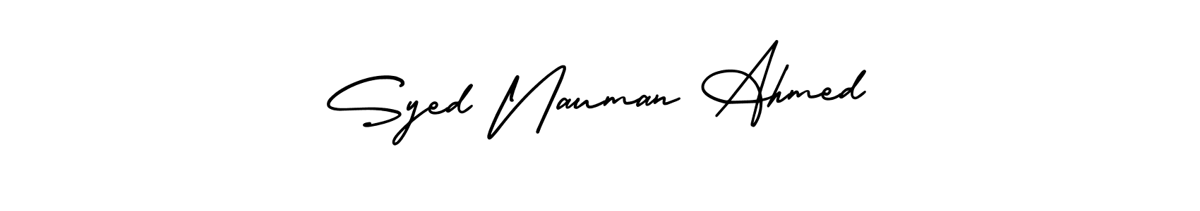 How to make Syed Nauman Ahmed signature? AmerikaSignatureDemo-Regular is a professional autograph style. Create handwritten signature for Syed Nauman Ahmed name. Syed Nauman Ahmed signature style 3 images and pictures png