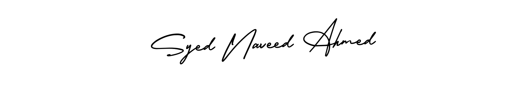 Also You can easily find your signature by using the search form. We will create Syed Naveed Ahmed name handwritten signature images for you free of cost using AmerikaSignatureDemo-Regular sign style. Syed Naveed Ahmed signature style 3 images and pictures png