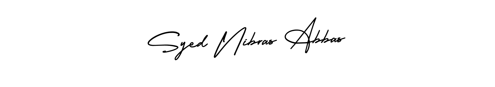 if you are searching for the best signature style for your name Syed Nibras Abbas. so please give up your signature search. here we have designed multiple signature styles  using AmerikaSignatureDemo-Regular. Syed Nibras Abbas signature style 3 images and pictures png