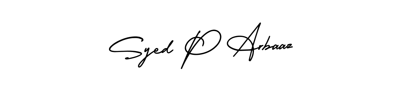 Syed P Arbaaz stylish signature style. Best Handwritten Sign (AmerikaSignatureDemo-Regular) for my name. Handwritten Signature Collection Ideas for my name Syed P Arbaaz. Syed P Arbaaz signature style 3 images and pictures png