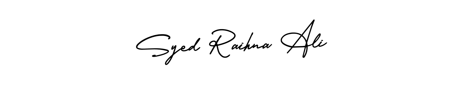 How to Draw Syed Raihna Ali signature style? AmerikaSignatureDemo-Regular is a latest design signature styles for name Syed Raihna Ali. Syed Raihna Ali signature style 3 images and pictures png