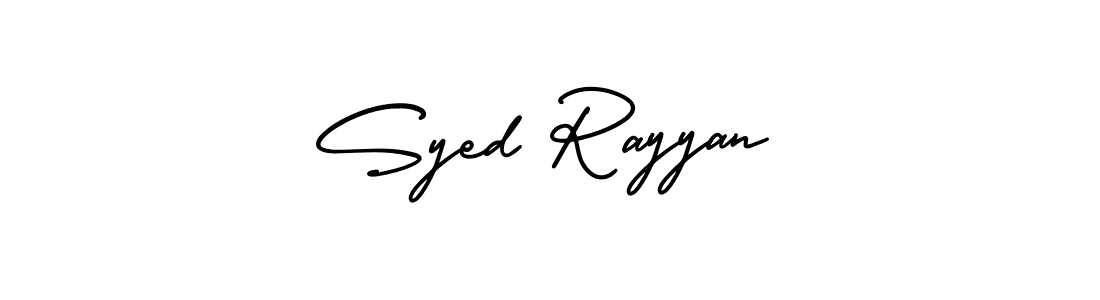 You should practise on your own different ways (AmerikaSignatureDemo-Regular) to write your name (Syed Rayyan) in signature. don't let someone else do it for you. Syed Rayyan signature style 3 images and pictures png