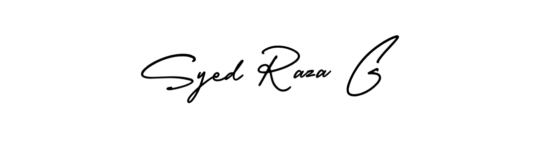 You should practise on your own different ways (AmerikaSignatureDemo-Regular) to write your name (Syed Raza G) in signature. don't let someone else do it for you. Syed Raza G signature style 3 images and pictures png