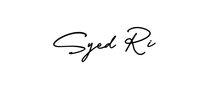 How to make Syed Ri name signature. Use AmerikaSignatureDemo-Regular style for creating short signs online. This is the latest handwritten sign. Syed Ri signature style 3 images and pictures png