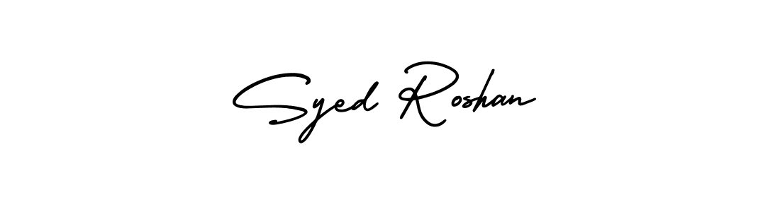 The best way (AmerikaSignatureDemo-Regular) to make a short signature is to pick only two or three words in your name. The name Syed Roshan include a total of six letters. For converting this name. Syed Roshan signature style 3 images and pictures png