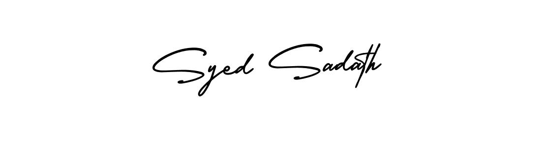 Make a short Syed Sadath signature style. Manage your documents anywhere anytime using AmerikaSignatureDemo-Regular. Create and add eSignatures, submit forms, share and send files easily. Syed Sadath signature style 3 images and pictures png