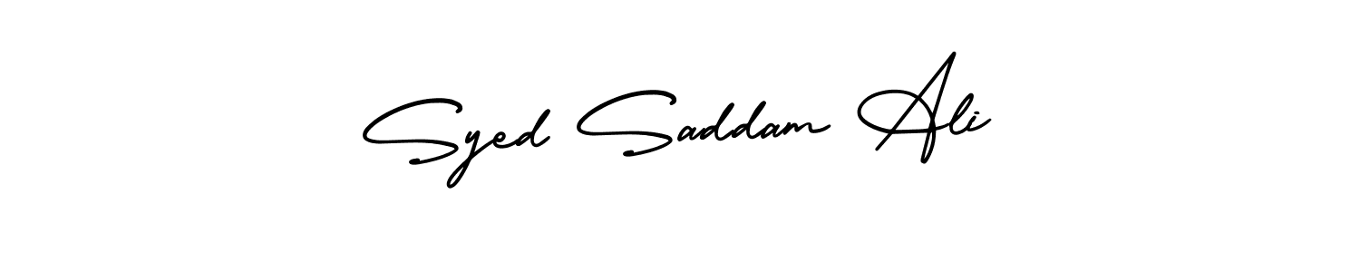 Use a signature maker to create a handwritten signature online. With this signature software, you can design (AmerikaSignatureDemo-Regular) your own signature for name Syed Saddam Ali. Syed Saddam Ali signature style 3 images and pictures png