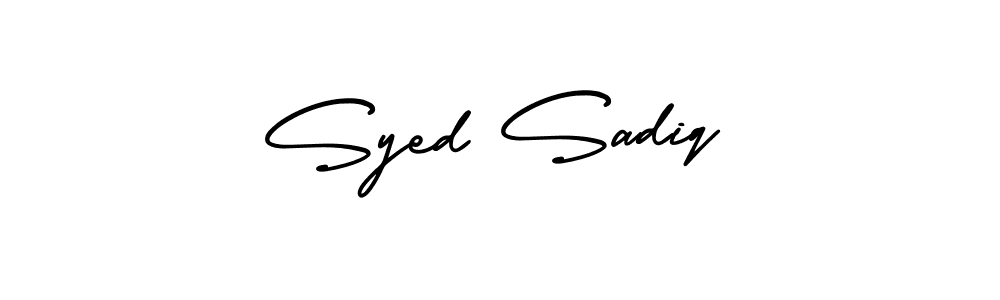 How to make Syed Sadiq name signature. Use AmerikaSignatureDemo-Regular style for creating short signs online. This is the latest handwritten sign. Syed Sadiq signature style 3 images and pictures png