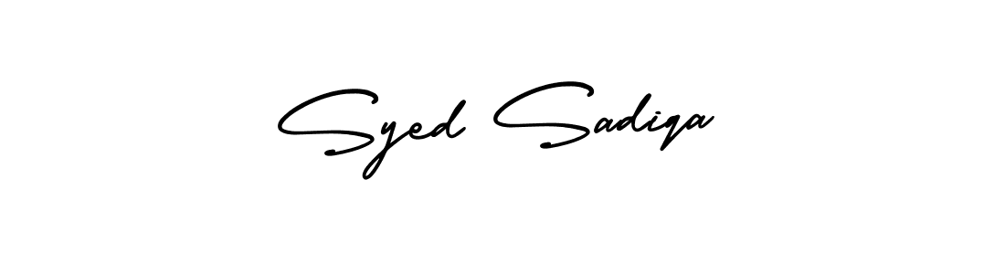 Syed Sadiqa stylish signature style. Best Handwritten Sign (AmerikaSignatureDemo-Regular) for my name. Handwritten Signature Collection Ideas for my name Syed Sadiqa. Syed Sadiqa signature style 3 images and pictures png