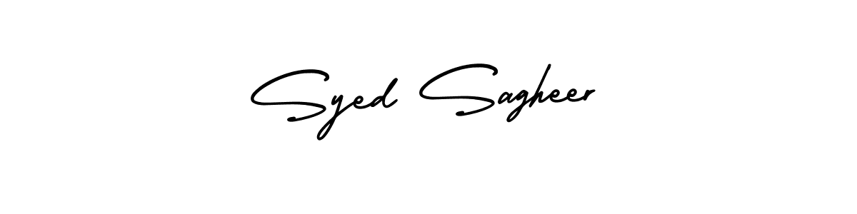 This is the best signature style for the Syed Sagheer name. Also you like these signature font (AmerikaSignatureDemo-Regular). Mix name signature. Syed Sagheer signature style 3 images and pictures png