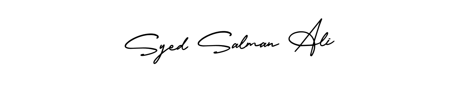 How to make Syed Salman Ali name signature. Use AmerikaSignatureDemo-Regular style for creating short signs online. This is the latest handwritten sign. Syed Salman Ali signature style 3 images and pictures png