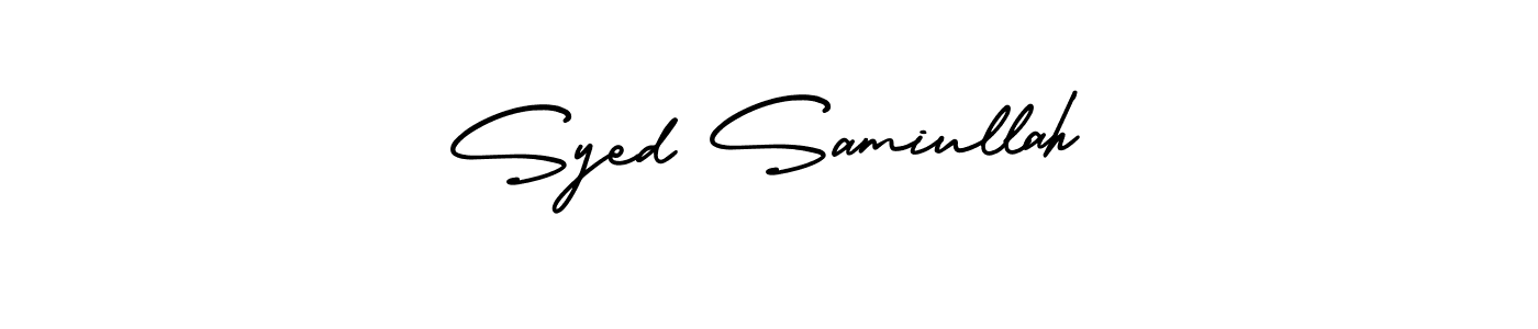 How to make Syed Samiullah name signature. Use AmerikaSignatureDemo-Regular style for creating short signs online. This is the latest handwritten sign. Syed Samiullah signature style 3 images and pictures png