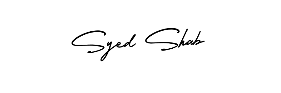 Also You can easily find your signature by using the search form. We will create Syed Shab;s name handwritten signature images for you free of cost using AmerikaSignatureDemo-Regular sign style. Syed Shab;s signature style 3 images and pictures png