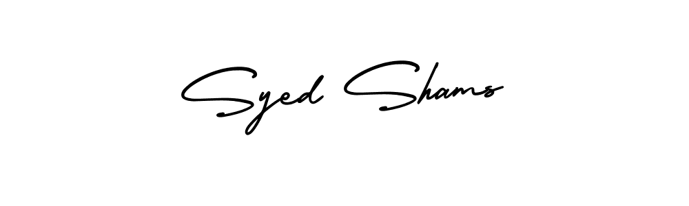 The best way (AmerikaSignatureDemo-Regular) to make a short signature is to pick only two or three words in your name. The name Syed Shams include a total of six letters. For converting this name. Syed Shams signature style 3 images and pictures png
