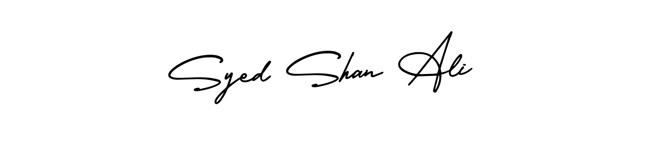 How to make Syed Shan Ali name signature. Use AmerikaSignatureDemo-Regular style for creating short signs online. This is the latest handwritten sign. Syed Shan Ali signature style 3 images and pictures png