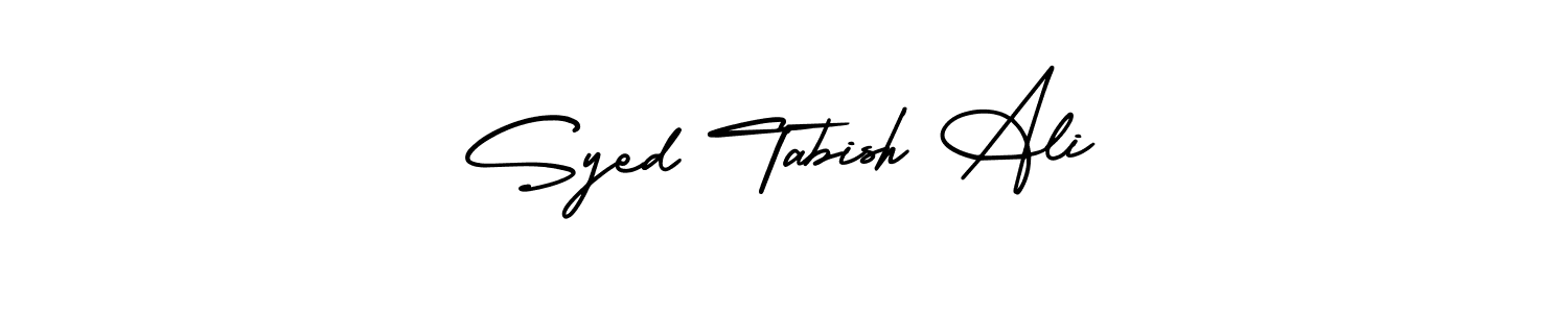 How to make Syed Tabish Ali name signature. Use AmerikaSignatureDemo-Regular style for creating short signs online. This is the latest handwritten sign. Syed Tabish Ali signature style 3 images and pictures png