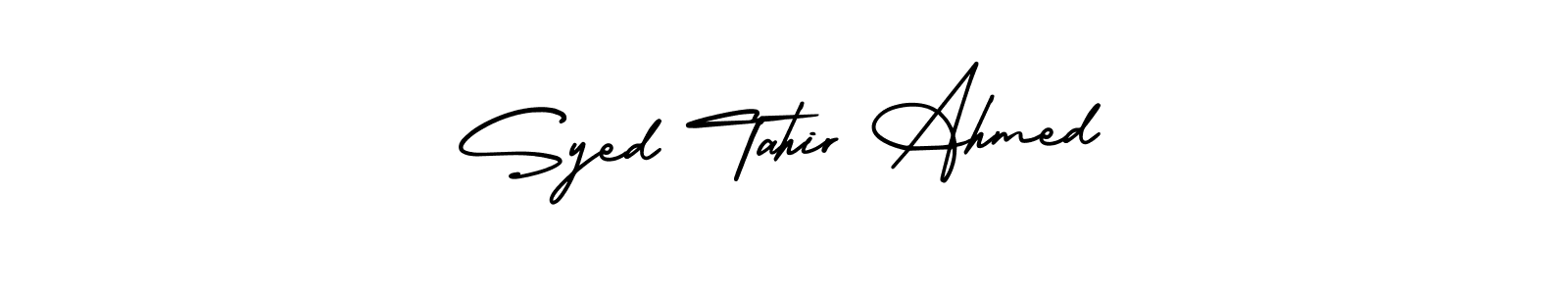 Use a signature maker to create a handwritten signature online. With this signature software, you can design (AmerikaSignatureDemo-Regular) your own signature for name Syed Tahir Ahmed. Syed Tahir Ahmed signature style 3 images and pictures png