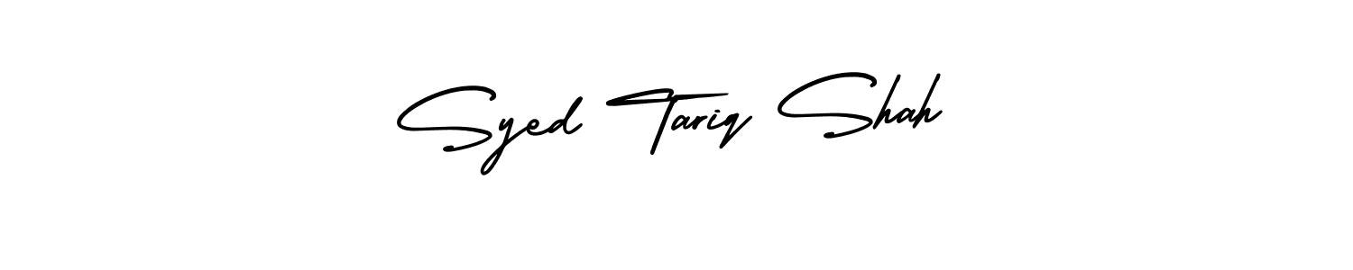 How to Draw Syed Tariq Shah signature style? AmerikaSignatureDemo-Regular is a latest design signature styles for name Syed Tariq Shah. Syed Tariq Shah signature style 3 images and pictures png