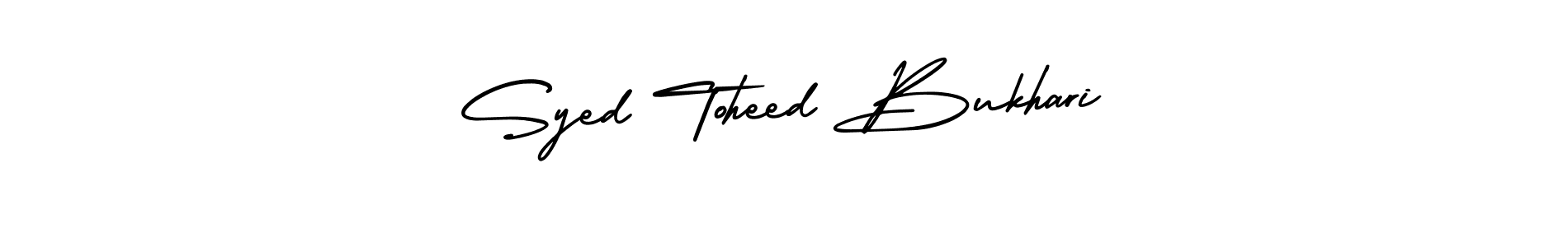 How to make Syed Toheed Bukhari signature? AmerikaSignatureDemo-Regular is a professional autograph style. Create handwritten signature for Syed Toheed Bukhari name. Syed Toheed Bukhari signature style 3 images and pictures png