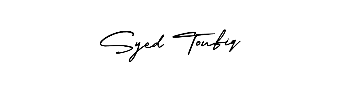 It looks lik you need a new signature style for name Syed Toufiq. Design unique handwritten (AmerikaSignatureDemo-Regular) signature with our free signature maker in just a few clicks. Syed Toufiq signature style 3 images and pictures png