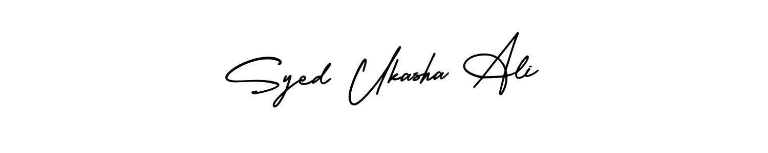 How to make Syed Ukasha Ali signature? AmerikaSignatureDemo-Regular is a professional autograph style. Create handwritten signature for Syed Ukasha Ali name. Syed Ukasha Ali signature style 3 images and pictures png
