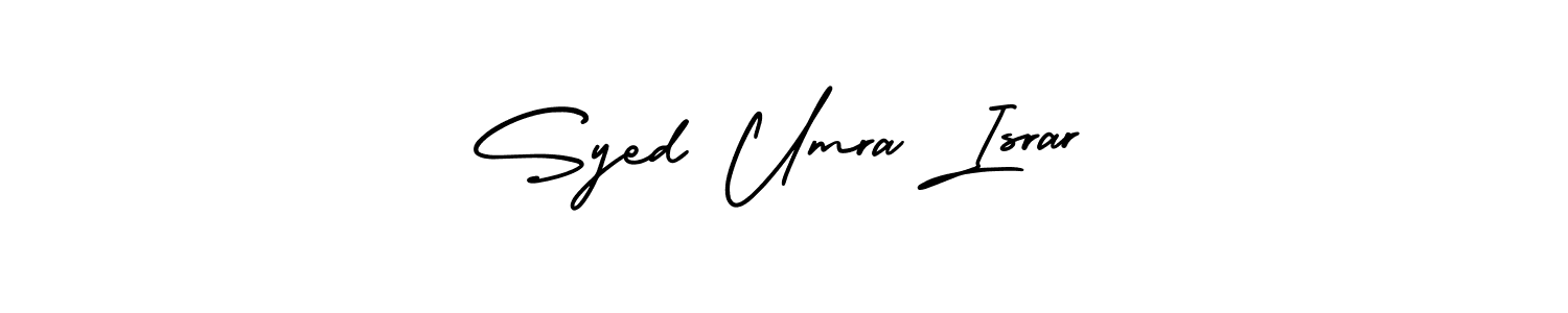 It looks lik you need a new signature style for name Syed Umra Israr. Design unique handwritten (AmerikaSignatureDemo-Regular) signature with our free signature maker in just a few clicks. Syed Umra Israr signature style 3 images and pictures png