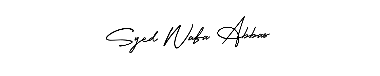 Similarly AmerikaSignatureDemo-Regular is the best handwritten signature design. Signature creator online .You can use it as an online autograph creator for name Syed Wafa Abbas. Syed Wafa Abbas signature style 3 images and pictures png