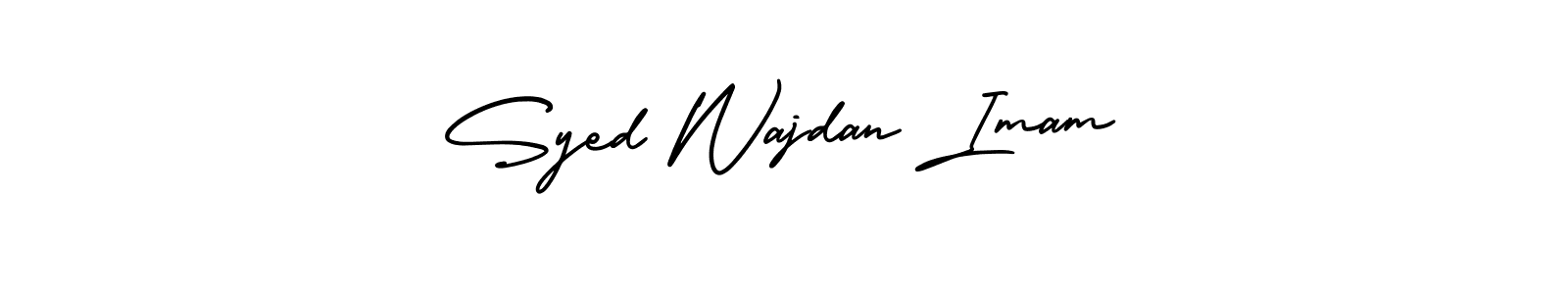 How to make Syed Wajdan Imam signature? AmerikaSignatureDemo-Regular is a professional autograph style. Create handwritten signature for Syed Wajdan Imam name. Syed Wajdan Imam signature style 3 images and pictures png