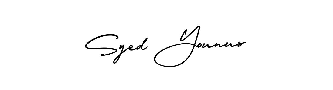 The best way (AmerikaSignatureDemo-Regular) to make a short signature is to pick only two or three words in your name. The name Syed Younus include a total of six letters. For converting this name. Syed Younus signature style 3 images and pictures png