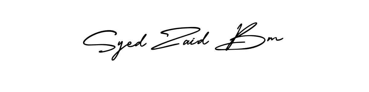 Design your own signature with our free online signature maker. With this signature software, you can create a handwritten (AmerikaSignatureDemo-Regular) signature for name Syed Zaid Bm. Syed Zaid Bm signature style 3 images and pictures png