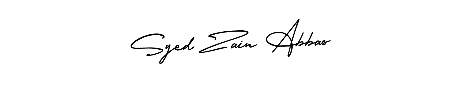 The best way (AmerikaSignatureDemo-Regular) to make a short signature is to pick only two or three words in your name. The name Syed Zain Abbas include a total of six letters. For converting this name. Syed Zain Abbas signature style 3 images and pictures png