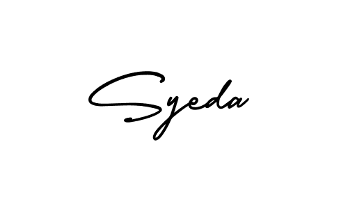 The best way (AmerikaSignatureDemo-Regular) to make a short signature is to pick only two or three words in your name. The name Syeda include a total of six letters. For converting this name. Syeda signature style 3 images and pictures png