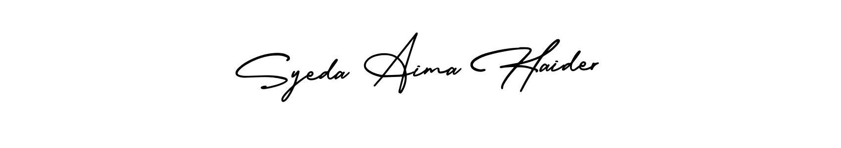 See photos of Syeda Aima Haider official signature by Spectra . Check more albums & portfolios. Read reviews & check more about AmerikaSignatureDemo-Regular font. Syeda Aima Haider signature style 3 images and pictures png