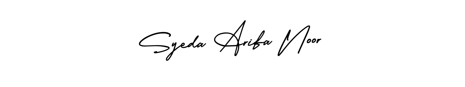 How to make Syeda Arifa Noor name signature. Use AmerikaSignatureDemo-Regular style for creating short signs online. This is the latest handwritten sign. Syeda Arifa Noor signature style 3 images and pictures png