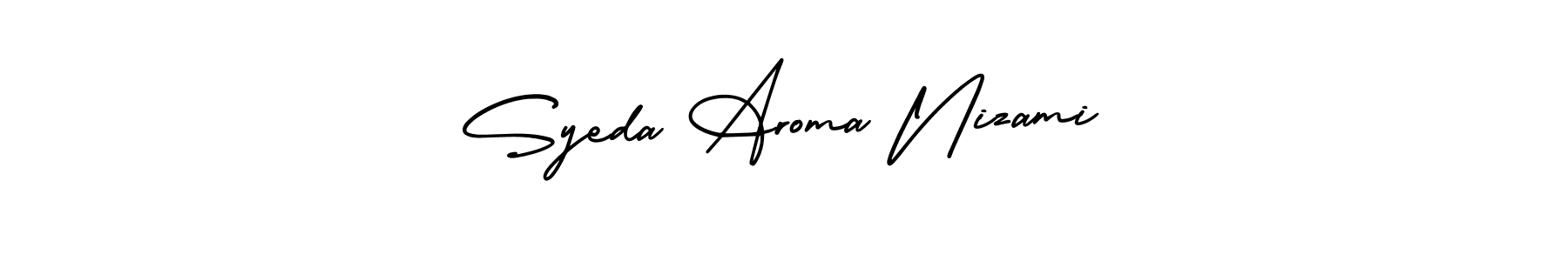 It looks lik you need a new signature style for name Syeda Aroma Nizami. Design unique handwritten (AmerikaSignatureDemo-Regular) signature with our free signature maker in just a few clicks. Syeda Aroma Nizami signature style 3 images and pictures png