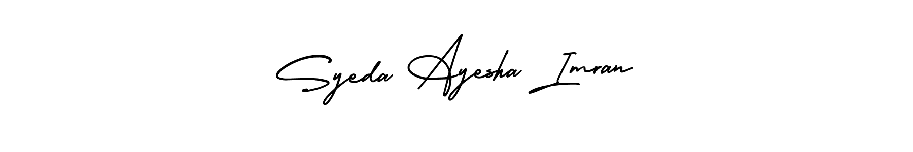 Use a signature maker to create a handwritten signature online. With this signature software, you can design (AmerikaSignatureDemo-Regular) your own signature for name Syeda Ayesha Imran. Syeda Ayesha Imran signature style 3 images and pictures png