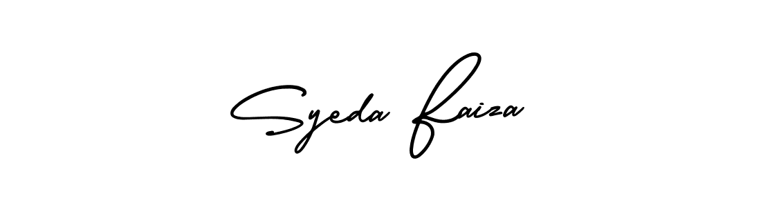 You should practise on your own different ways (AmerikaSignatureDemo-Regular) to write your name (Syeda Faiza) in signature. don't let someone else do it for you. Syeda Faiza signature style 3 images and pictures png