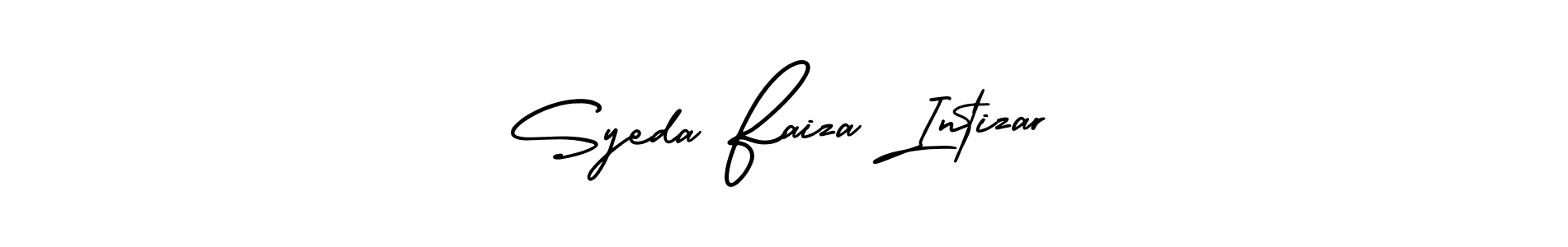 How to make Syeda Faiza Intizar signature? AmerikaSignatureDemo-Regular is a professional autograph style. Create handwritten signature for Syeda Faiza Intizar name. Syeda Faiza Intizar signature style 3 images and pictures png