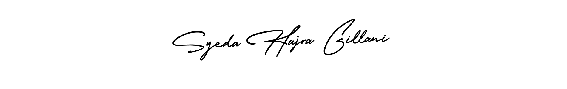 Syeda Hajra Gillani stylish signature style. Best Handwritten Sign (AmerikaSignatureDemo-Regular) for my name. Handwritten Signature Collection Ideas for my name Syeda Hajra Gillani. Syeda Hajra Gillani signature style 3 images and pictures png