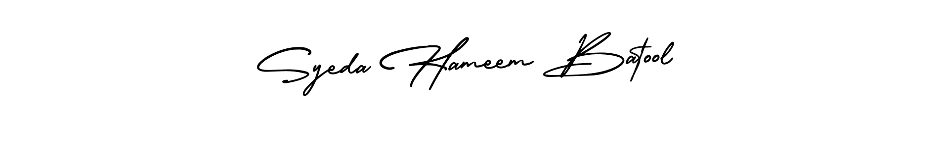 Use a signature maker to create a handwritten signature online. With this signature software, you can design (AmerikaSignatureDemo-Regular) your own signature for name Syeda Hameem Batool. Syeda Hameem Batool signature style 3 images and pictures png