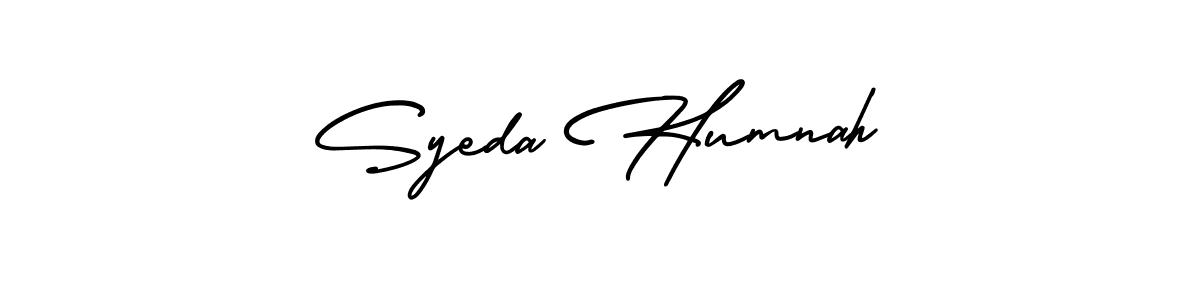 Create a beautiful signature design for name Syeda Humnah. With this signature (AmerikaSignatureDemo-Regular) fonts, you can make a handwritten signature for free. Syeda Humnah signature style 3 images and pictures png