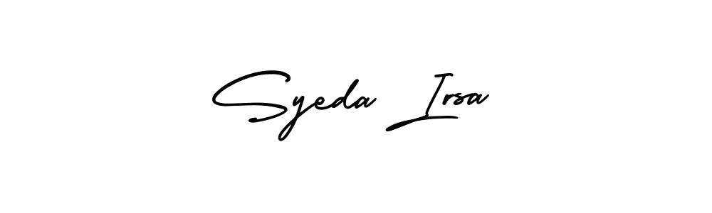 Use a signature maker to create a handwritten signature online. With this signature software, you can design (AmerikaSignatureDemo-Regular) your own signature for name Syeda Irsa. Syeda Irsa signature style 3 images and pictures png