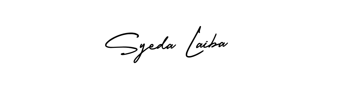 How to make Syeda Laiba name signature. Use AmerikaSignatureDemo-Regular style for creating short signs online. This is the latest handwritten sign. Syeda Laiba signature style 3 images and pictures png