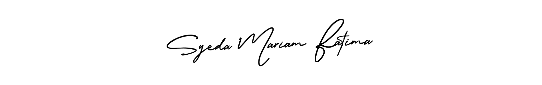 Make a beautiful signature design for name Syeda Mariam Fatima. With this signature (AmerikaSignatureDemo-Regular) style, you can create a handwritten signature for free. Syeda Mariam Fatima signature style 3 images and pictures png