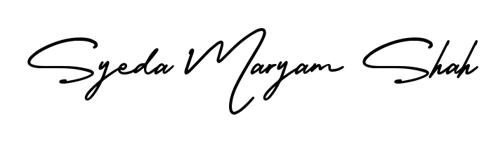 You should practise on your own different ways (AmerikaSignatureDemo-Regular) to write your name (Syeda Maryam Shah) in signature. Don't let someone else do it for you. Syeda Maryam Shah signature style 3 images and pictures png