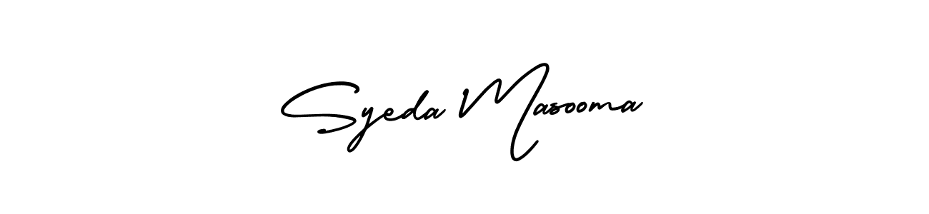 It looks lik you need a new signature style for name Syeda Masooma. Design unique handwritten (AmerikaSignatureDemo-Regular) signature with our free signature maker in just a few clicks. Syeda Masooma signature style 3 images and pictures png